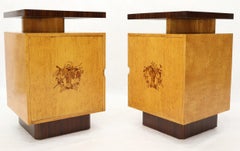 Coppia di grandi tavolini da salotto in legno di palissandro e acero Birdseye della modernità di metà secolo