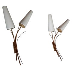Pair of Large Mid-Century Modern Sconces by Maison Lunel, France, 1950