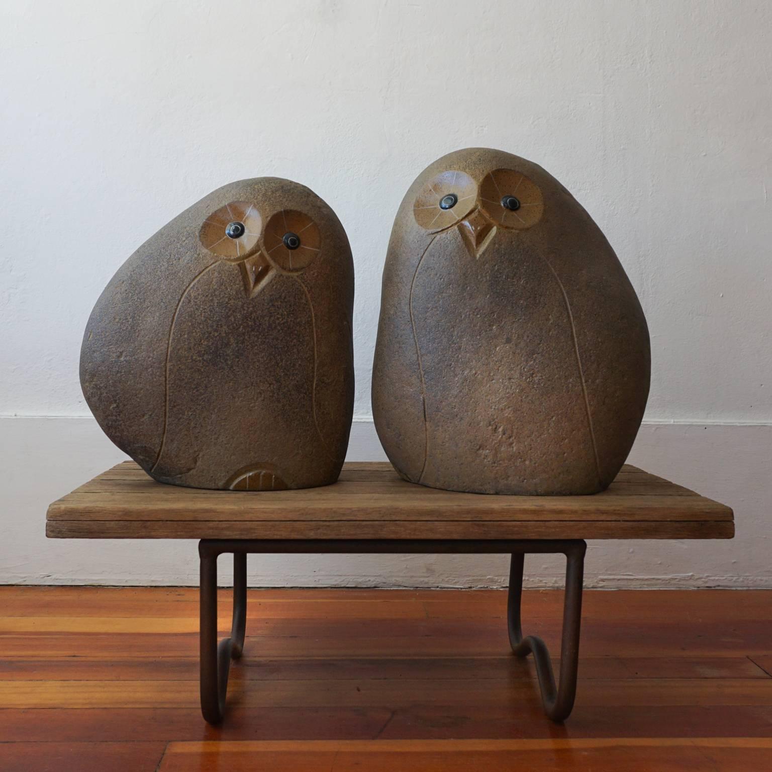 Pair of Large Midcentury Owl Sculptures, 1960s 3