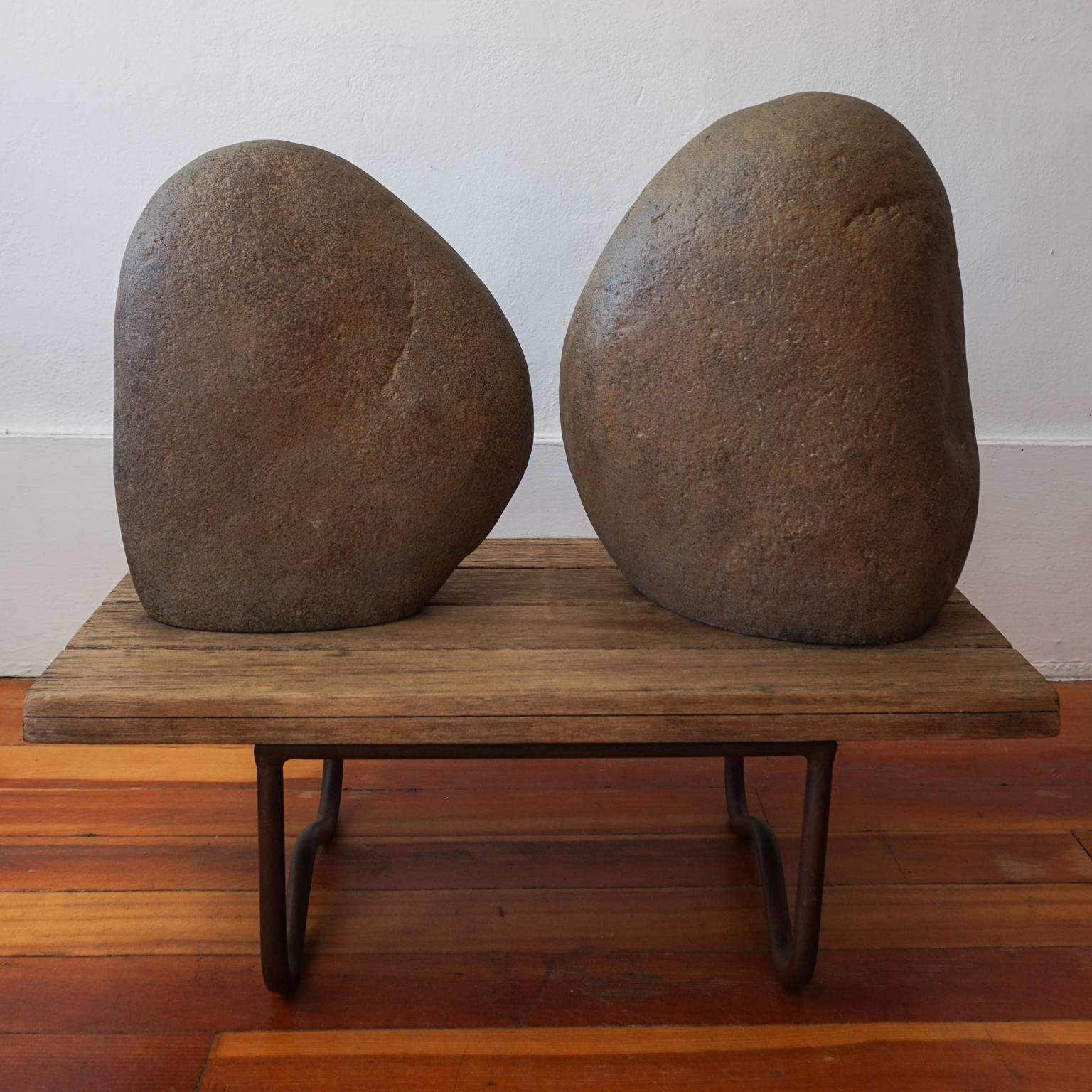 Ceramic Pair of Large Midcentury Owl Sculptures, 1960s