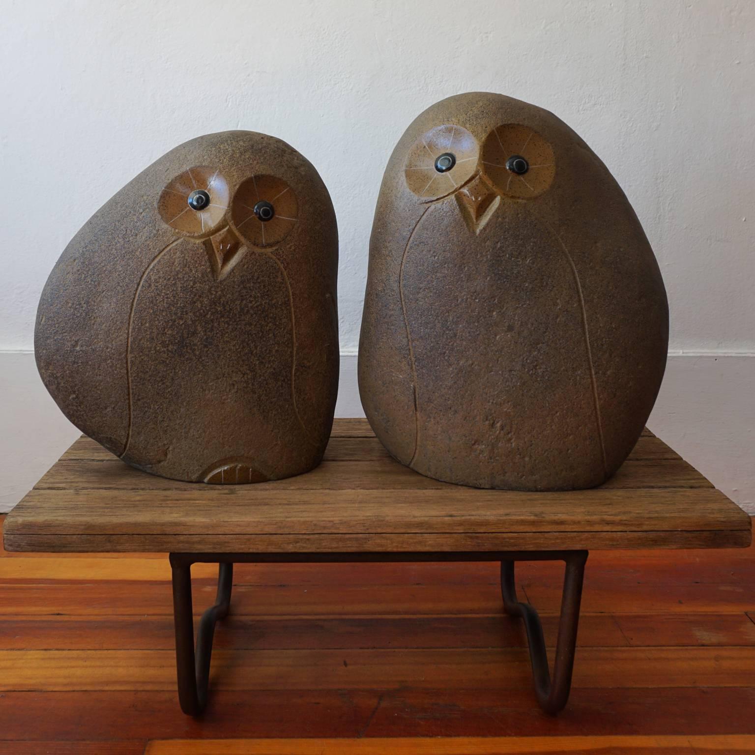 Pair of Large Midcentury Owl Sculptures, 1960s 1