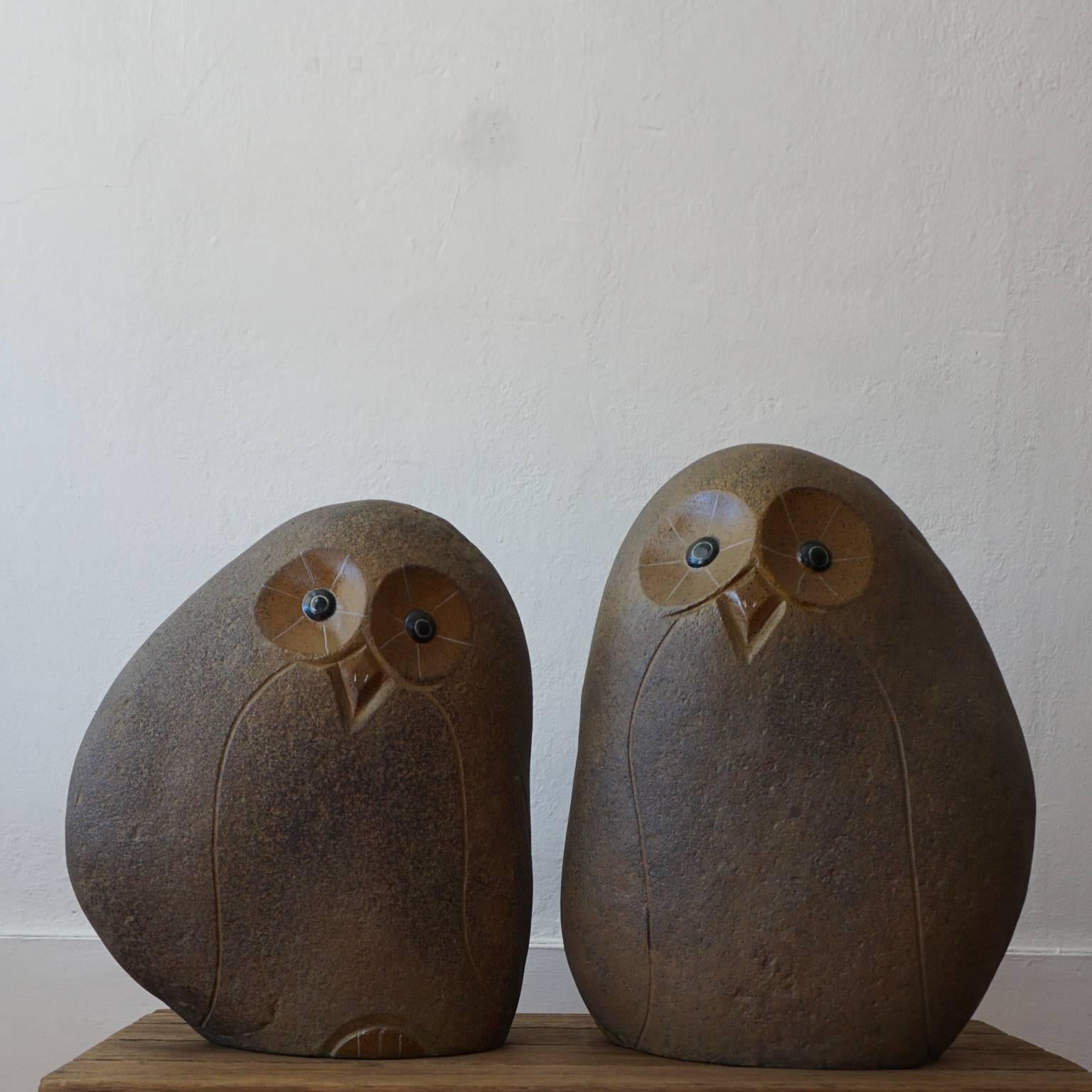 Pair of Large Midcentury Owl Sculptures, 1960s 2