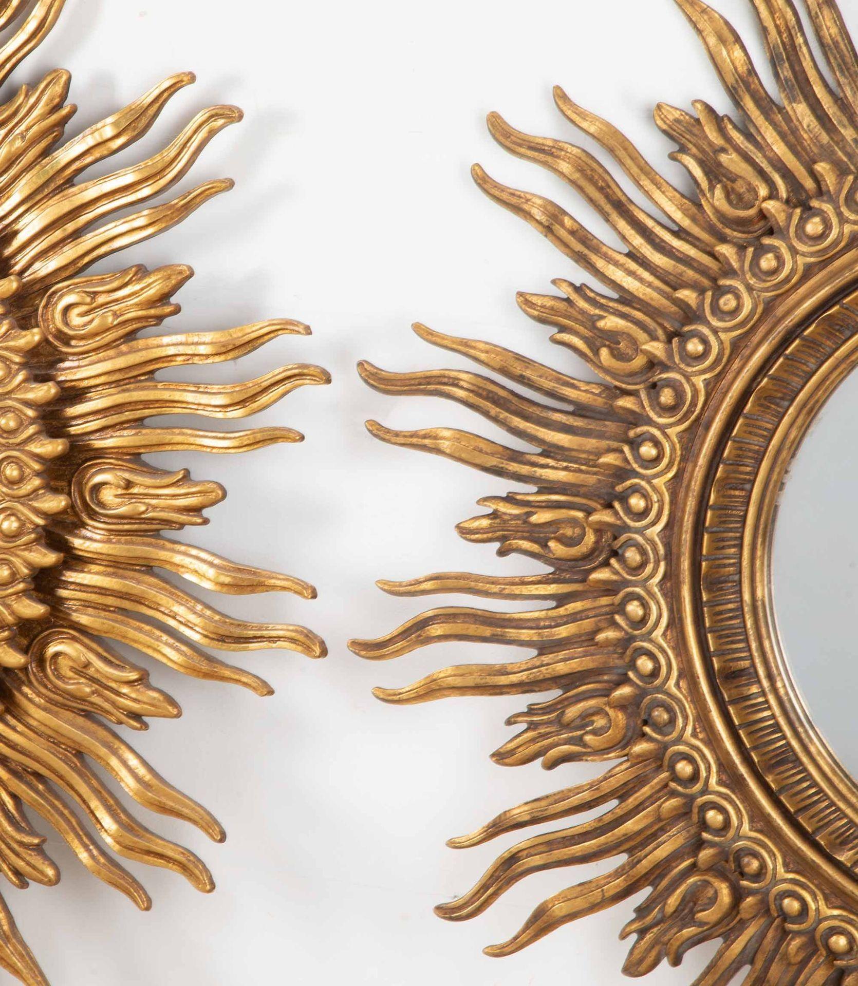 20th Century Pair of Large Mid-Century Spanish Sunburst Mirrors by Francisco Hurtado For Sale