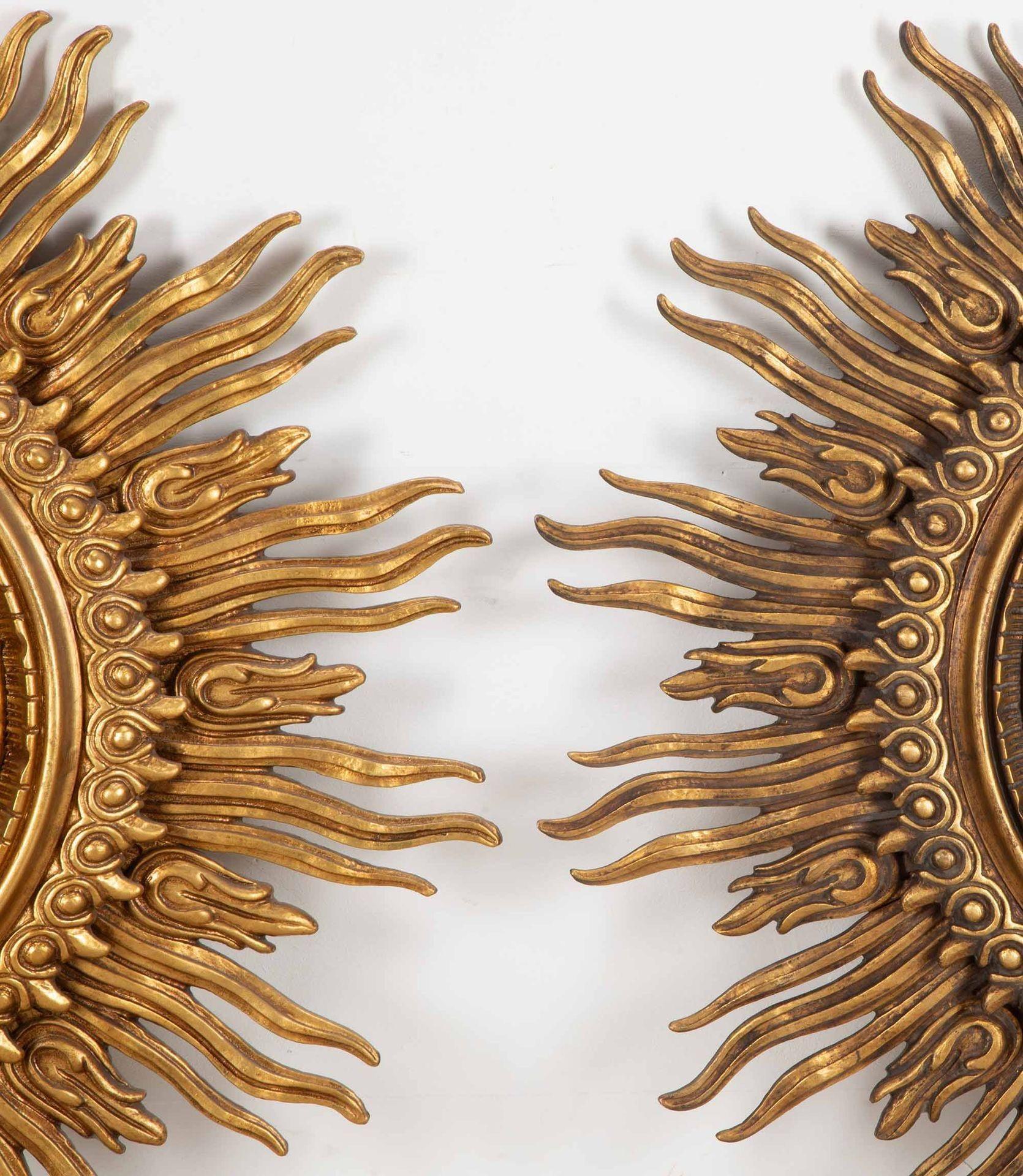 Pair of Large Mid-Century Spanish Sunburst Mirrors by Francisco Hurtado For Sale 2