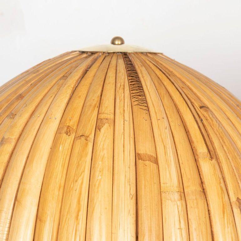 Pair of Large Mid-Century Style Italian Bamboo Table Lamps For Sale 1