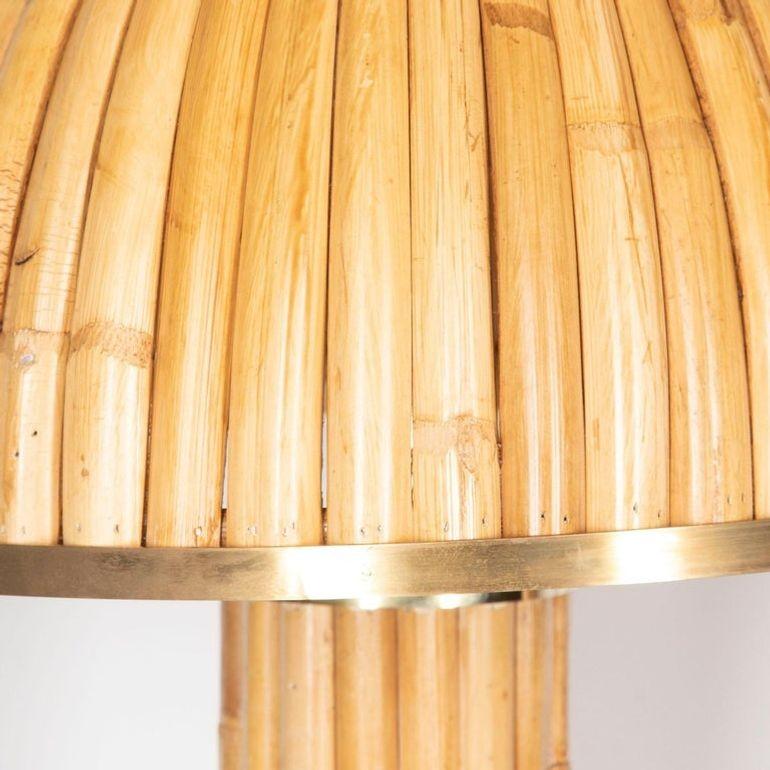 Pair of Large Mid-Century Style Italian Bamboo Table Lamps For Sale 2