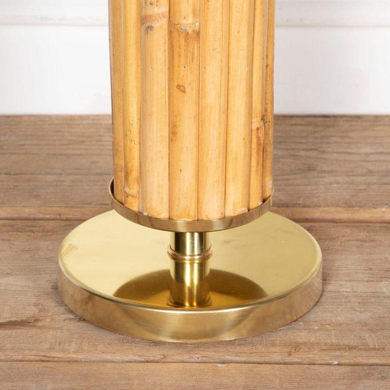 Pair of Large Mid-Century Style Italian Bamboo Table Lamps For Sale 3