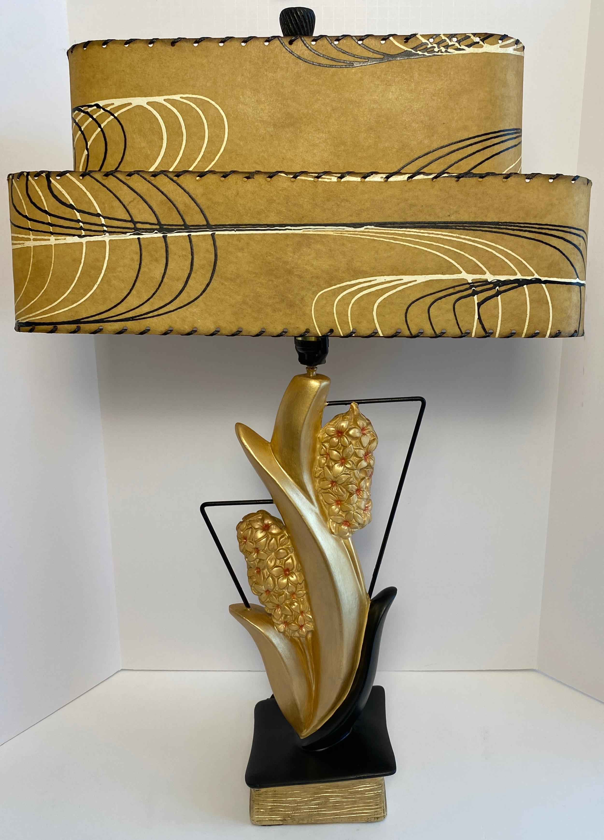 Pair of Large Mid Century Table Lamps, Large Nature-Inspired Table Lamps For Sale 3