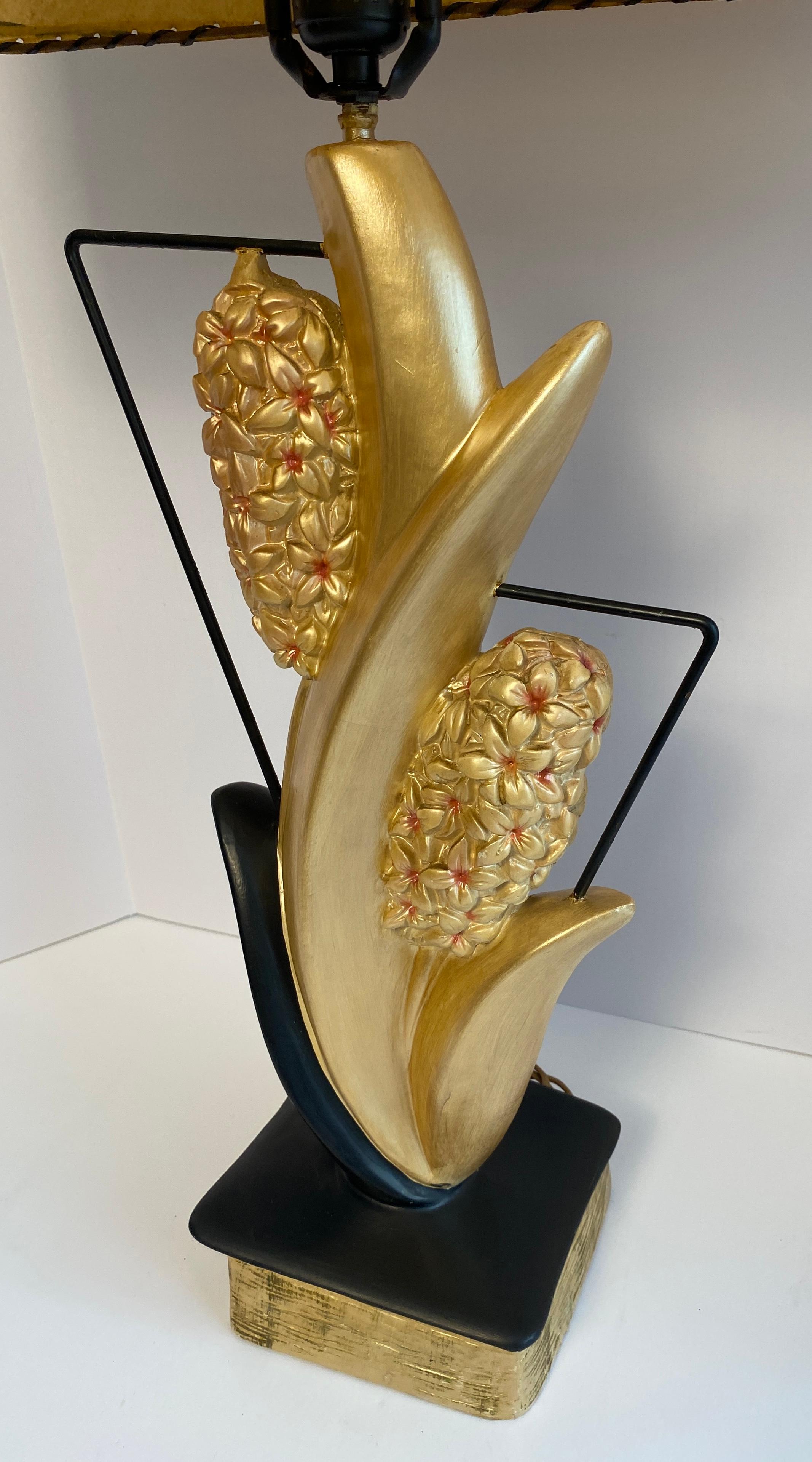 American Pair of Large Mid Century Table Lamps, Large Nature-Inspired Table Lamps For Sale