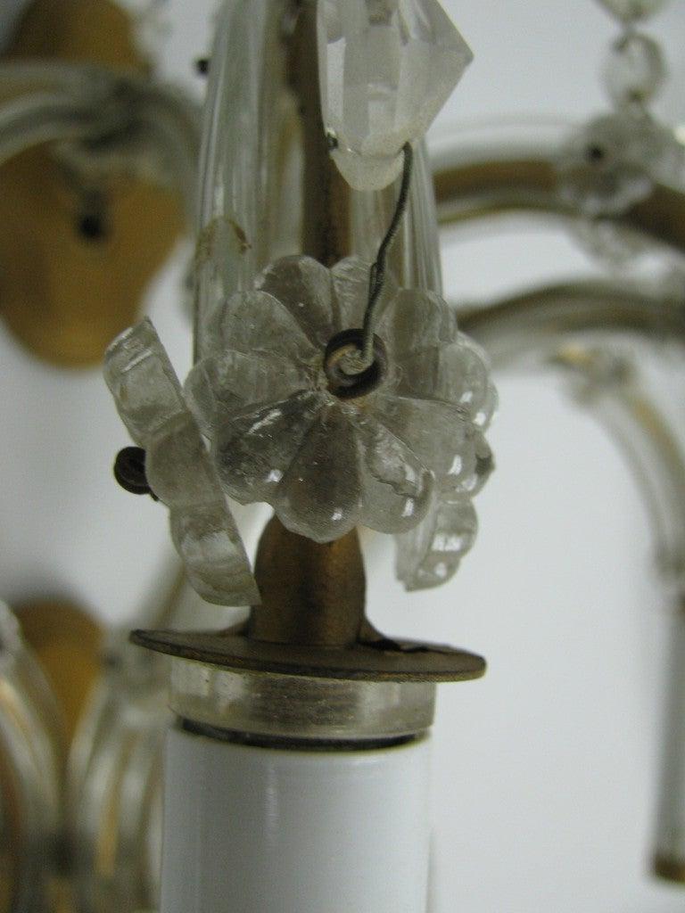 Pair of Large Mid-Century Venetian Glass Nine-Arm Two-Tier Sconces For Sale 3