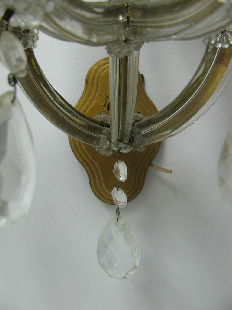Mid-20th Century Pair of Large Mid-Century Venetian Glass Nine-Arm Two-Tier Sconces For Sale