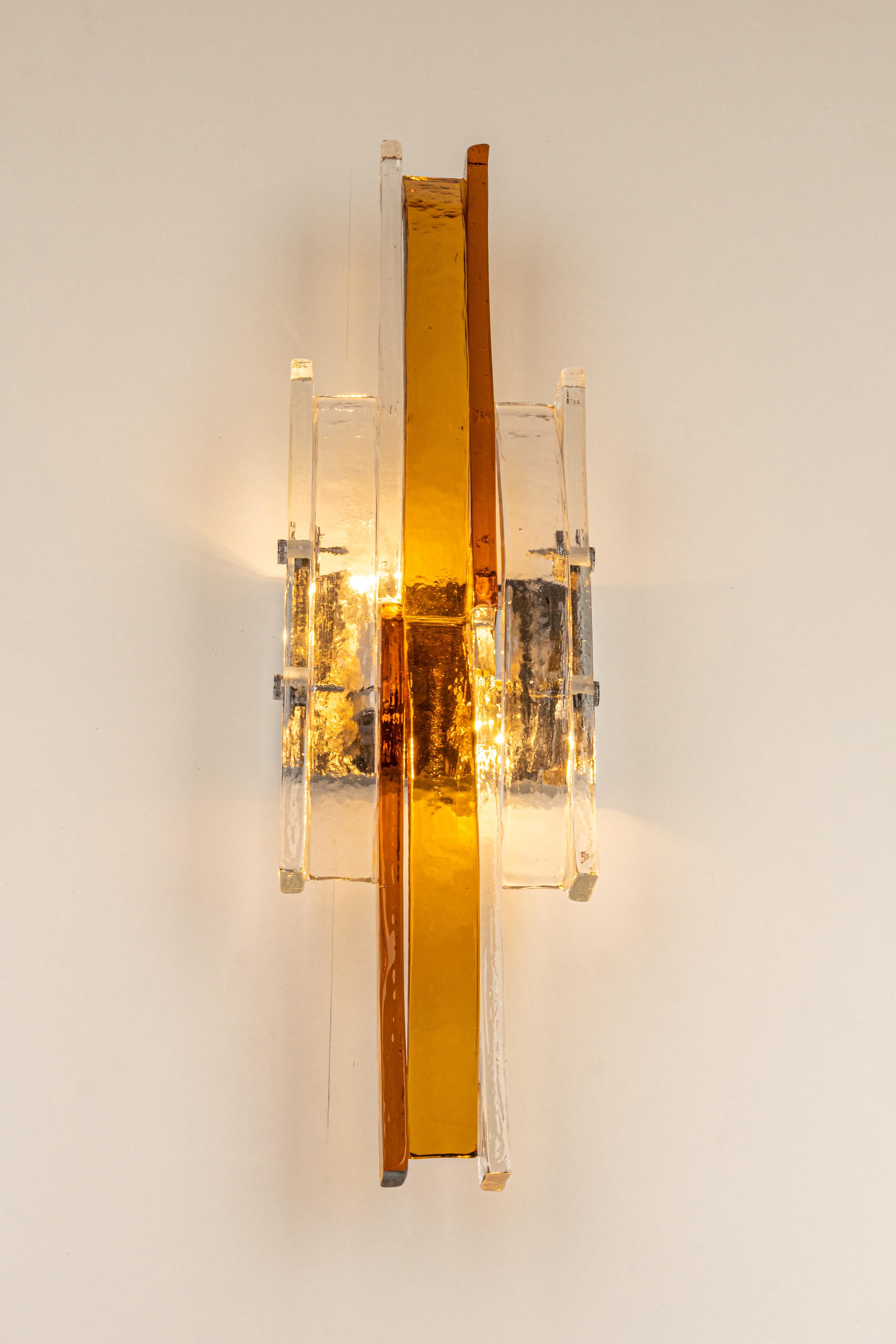 Pair of Large Mid-Century Wall Sconce by Albano Poli for Poliarte, 1970s 3