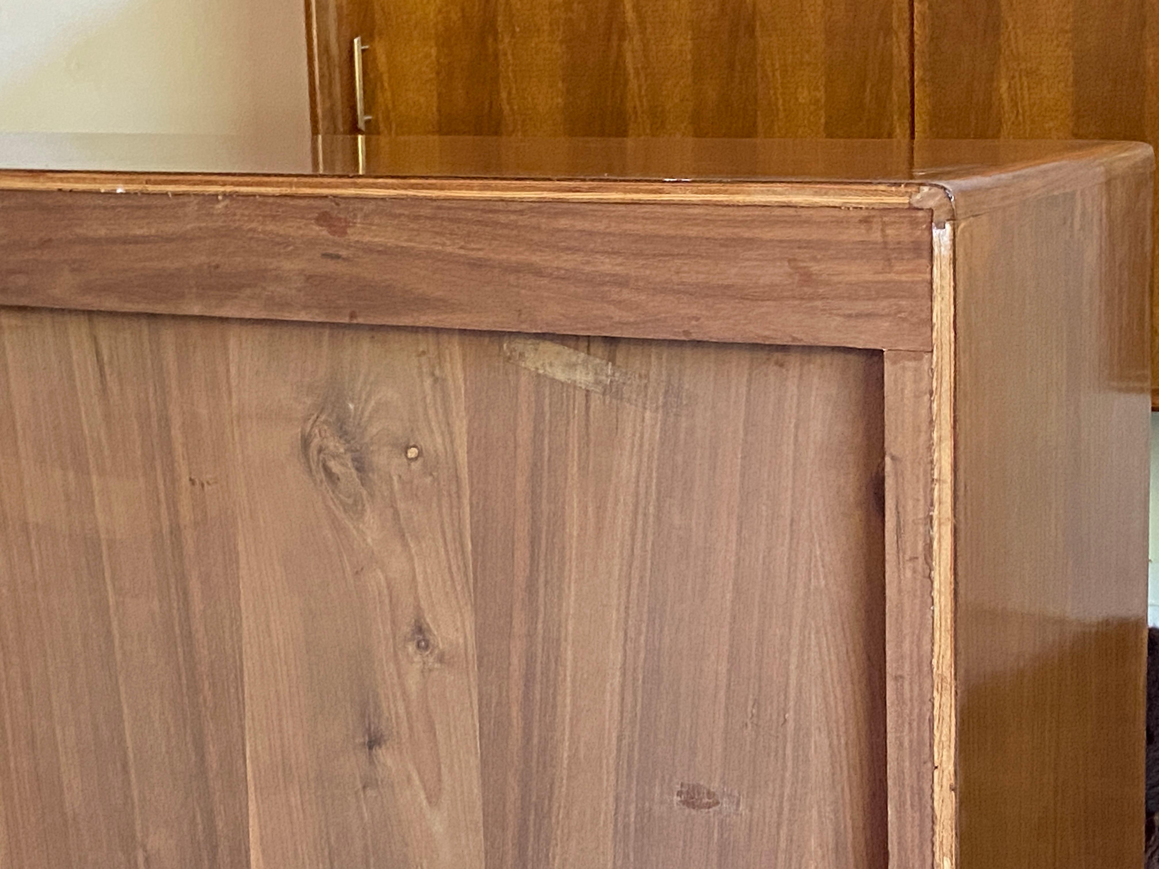 Pair of large mid century walnut wall hung cabinets - credenza For Sale 4
