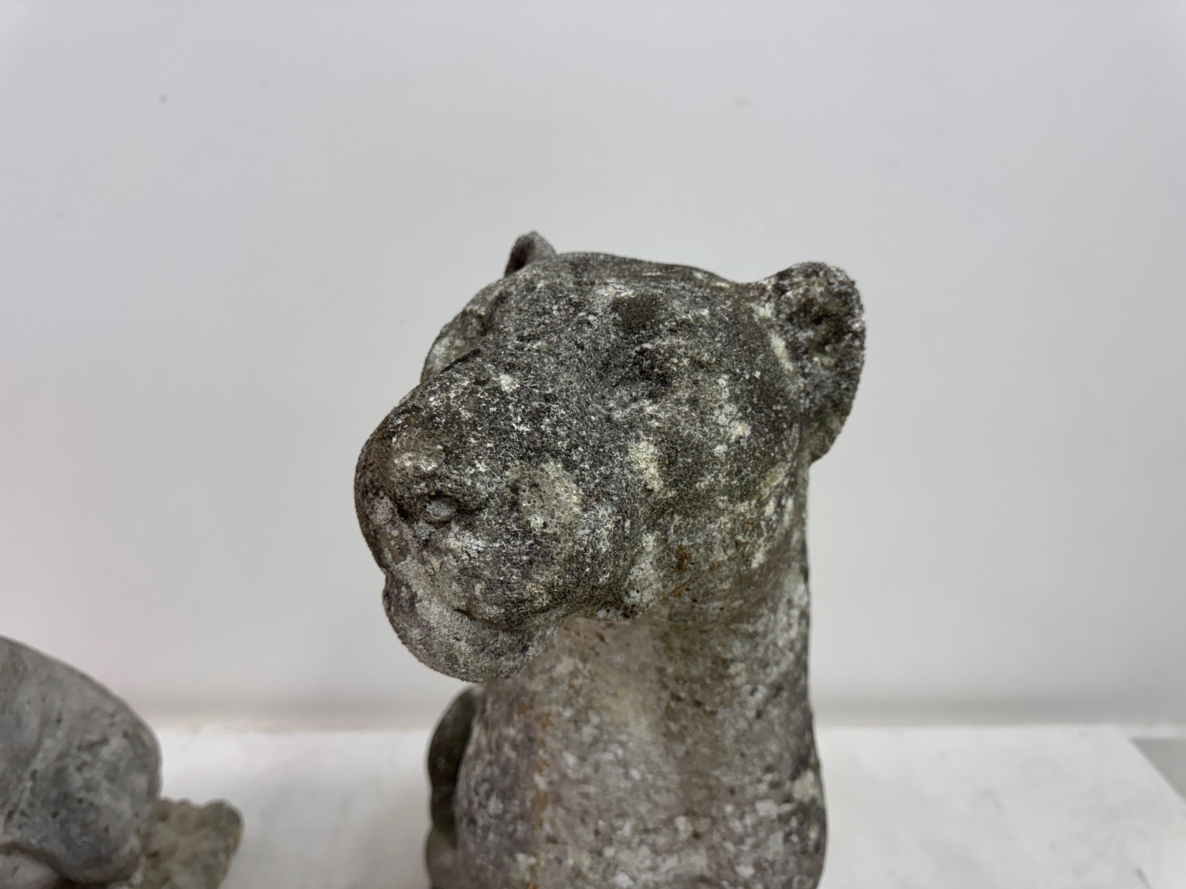 Paar große verwitterte Stein Panther oder Jaguare aus der Mitte des Jahrhunderts im Zustand �„Gut“ im Angebot in London, London