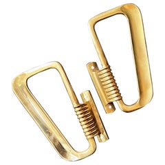 Pair of Large Midcentury Brass Door Handles, Italy [II]