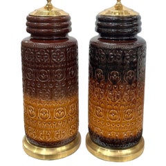 Pair of Large Midcentury Ceramic Lamps