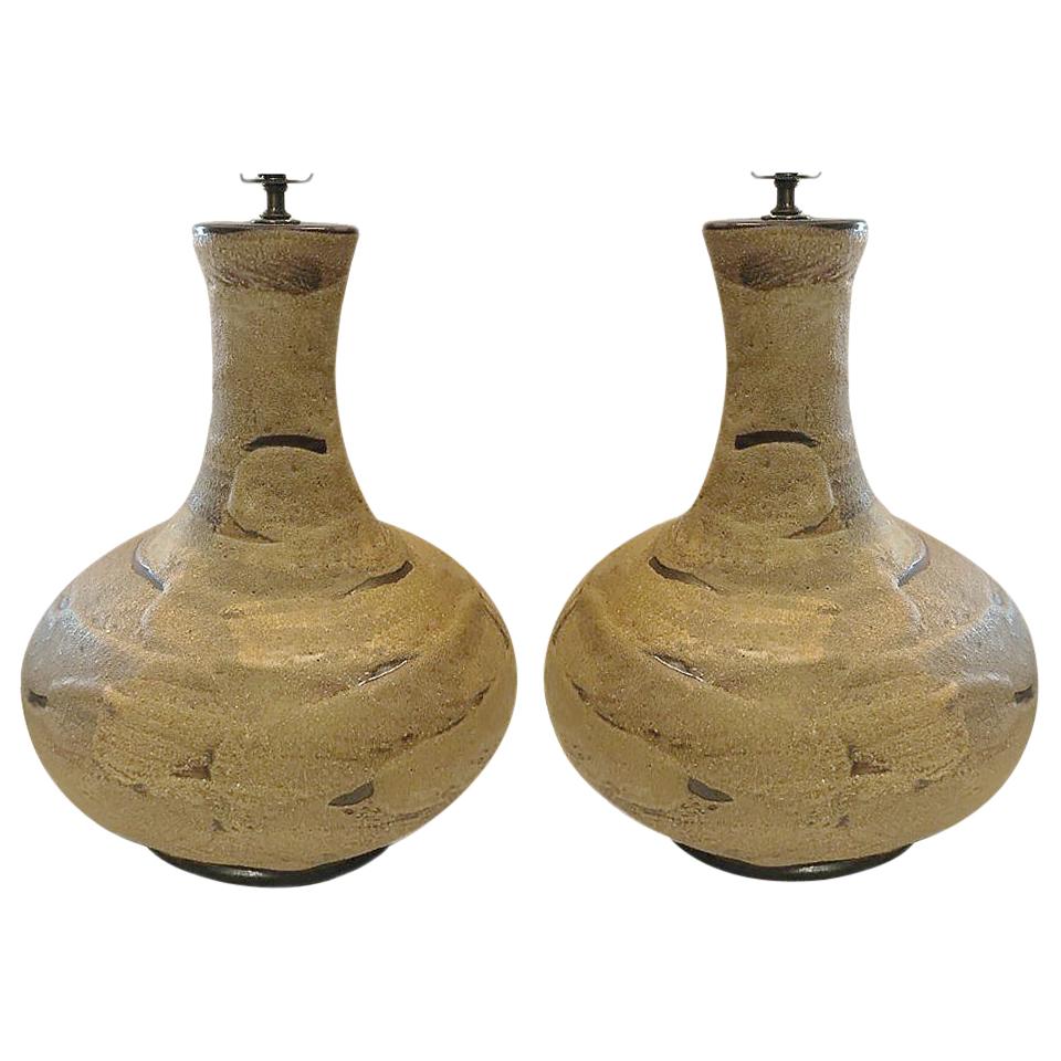 Pair of Large Midcentury Ceramic Lamps