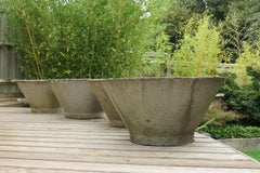 Pair of Large Midcentury Concrete Garden Plant Pots 1970s