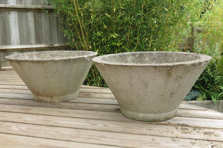 Pair of Large Midcentury Concrete Garden Pots 1970s at 1stDibs