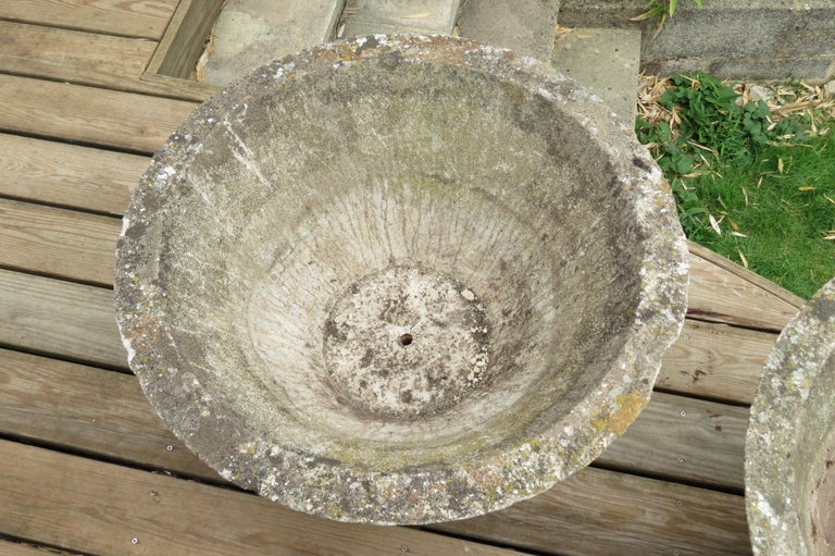 Pair of Large Midcentury Concrete Garden Pots 1970s at 1stDibs