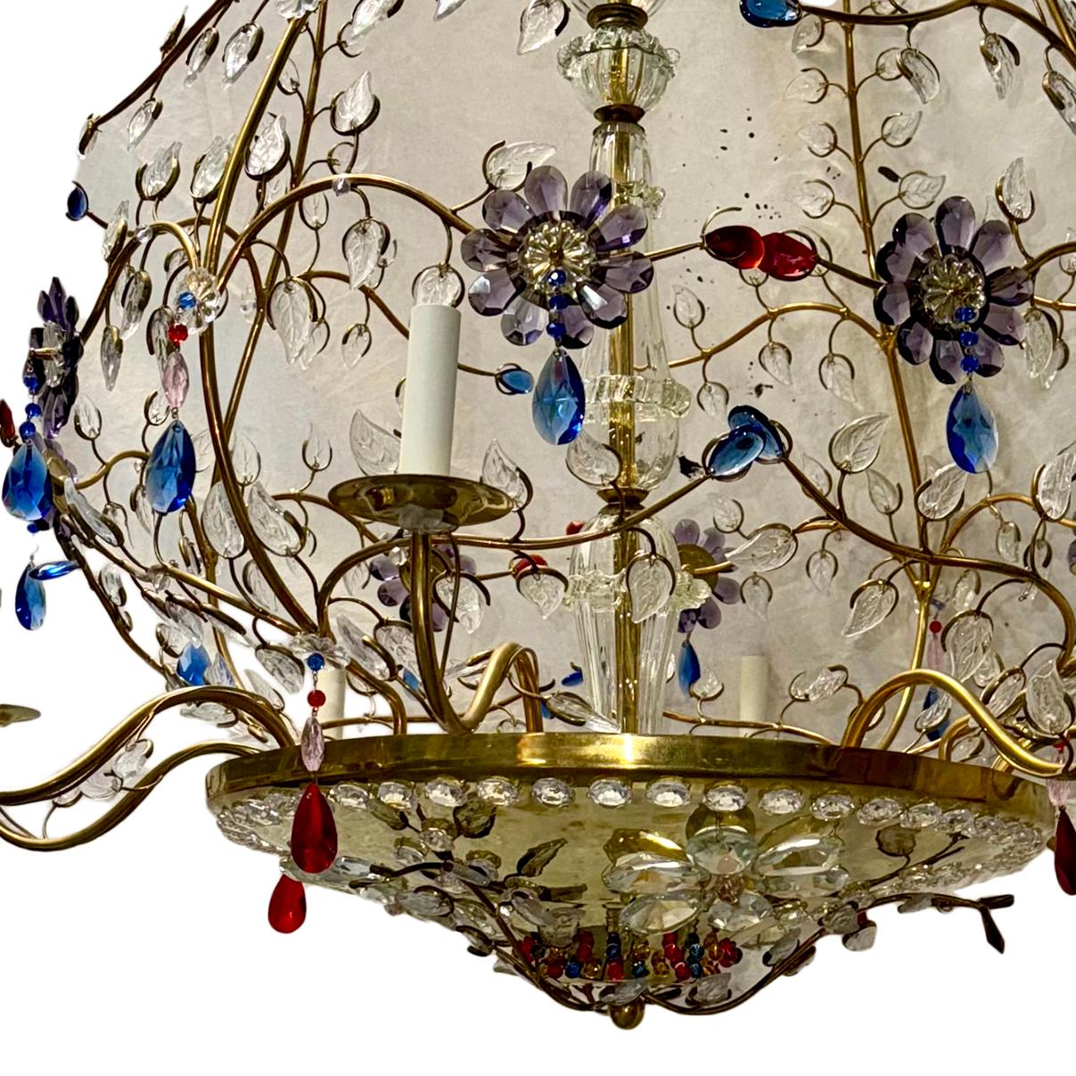 Dorato Coppia di grandi lampadari di cristallo del Medioevo, venduti singolarmente in vendita