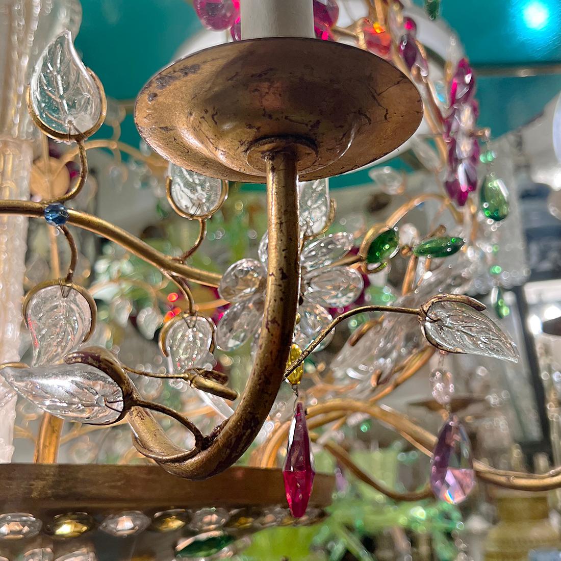 Pair of Large Midcentury Crystal Chandeliers.Sold Individually In Good Condition For Sale In New York, NY