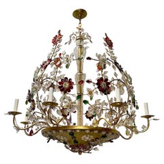 Pair of Large Midcentury Crystal Chandeliers.Sold Individually