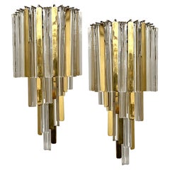 Pair of Large Midcentury Glass Sconces