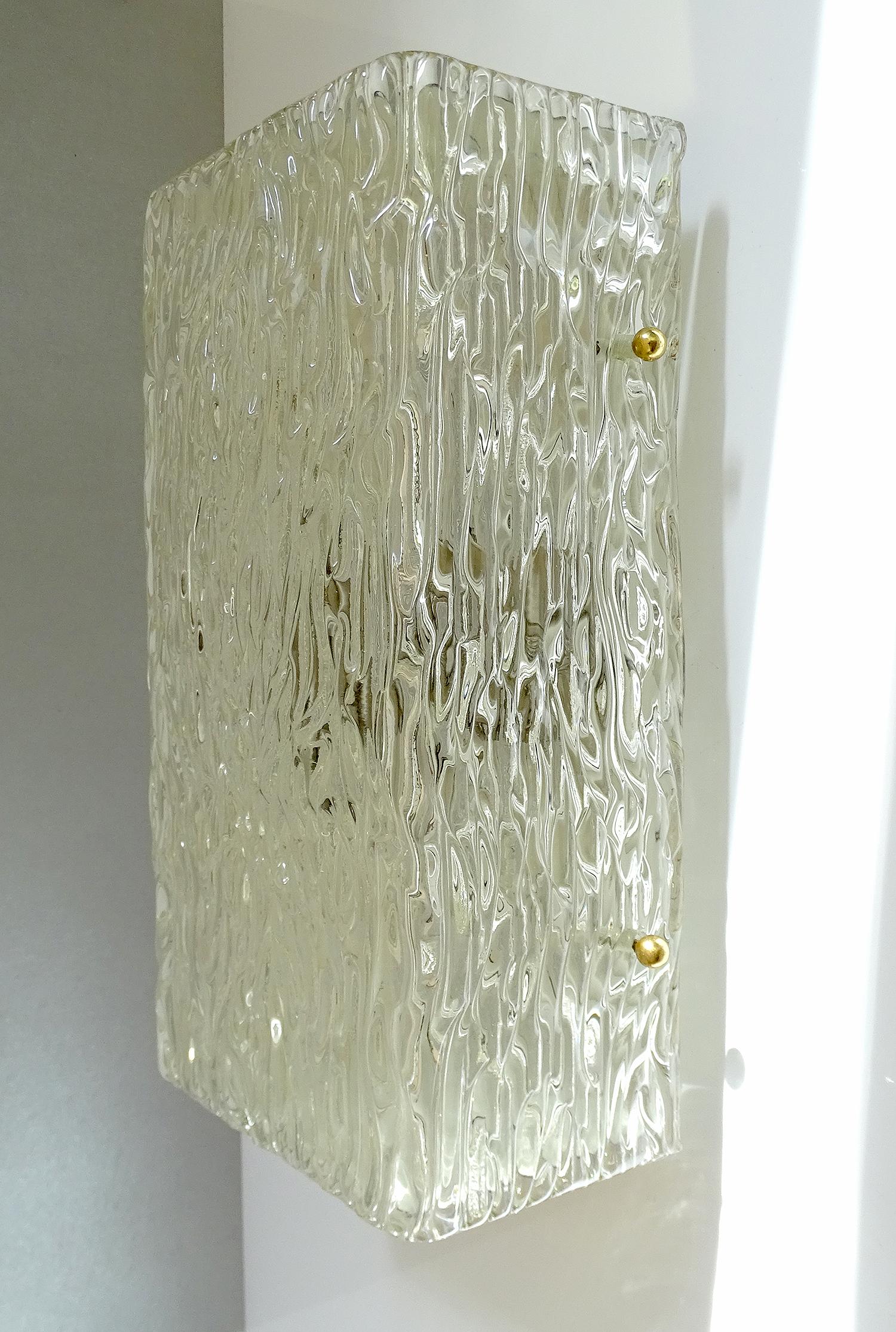 Pair of Large MidCentury Kalmar Murano Glass Sconce, , Stilnovo Gio Ponti Era 3