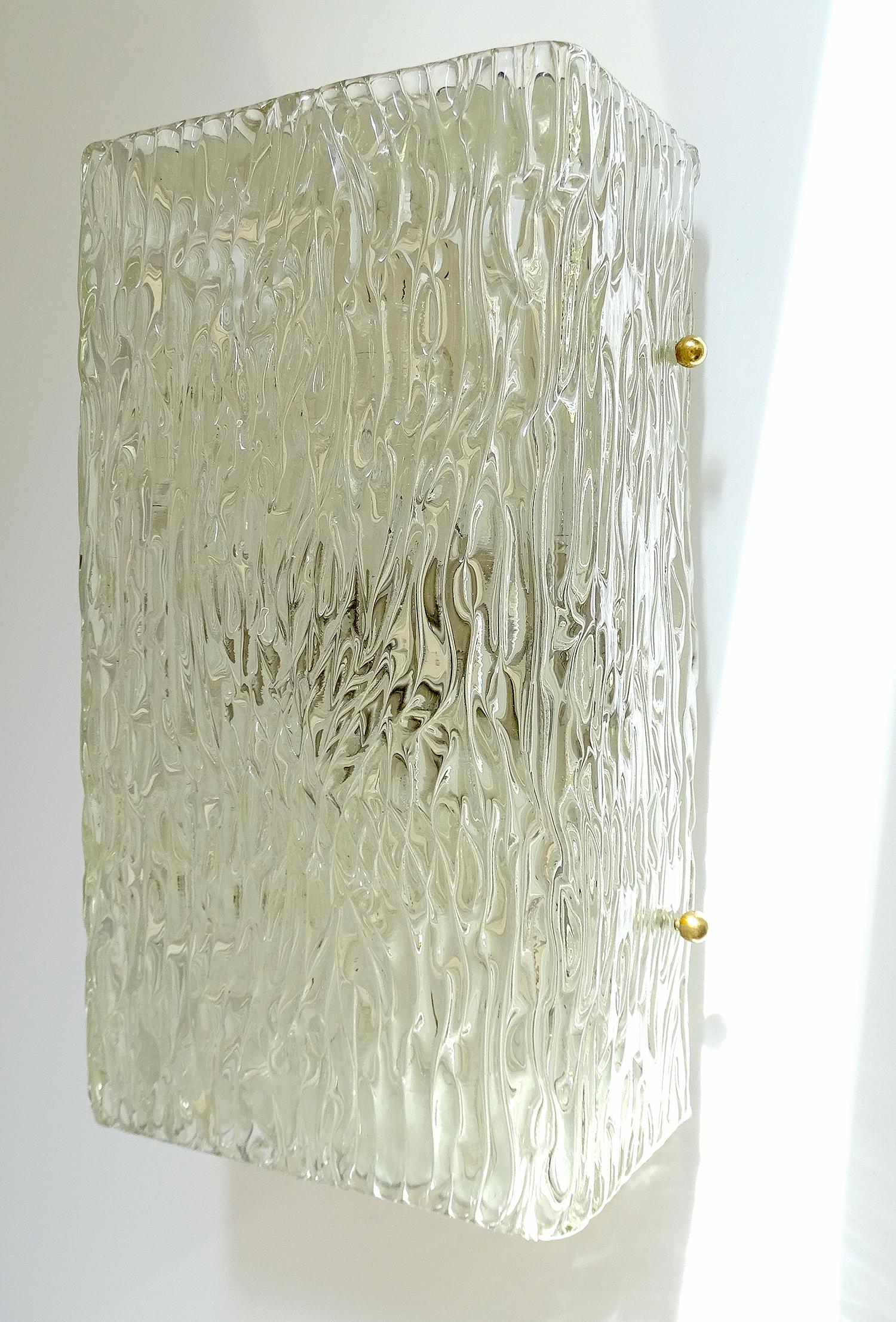 Pair of Large MidCentury Kalmar Murano Glass Sconce, , Stilnovo Gio Ponti Era 9