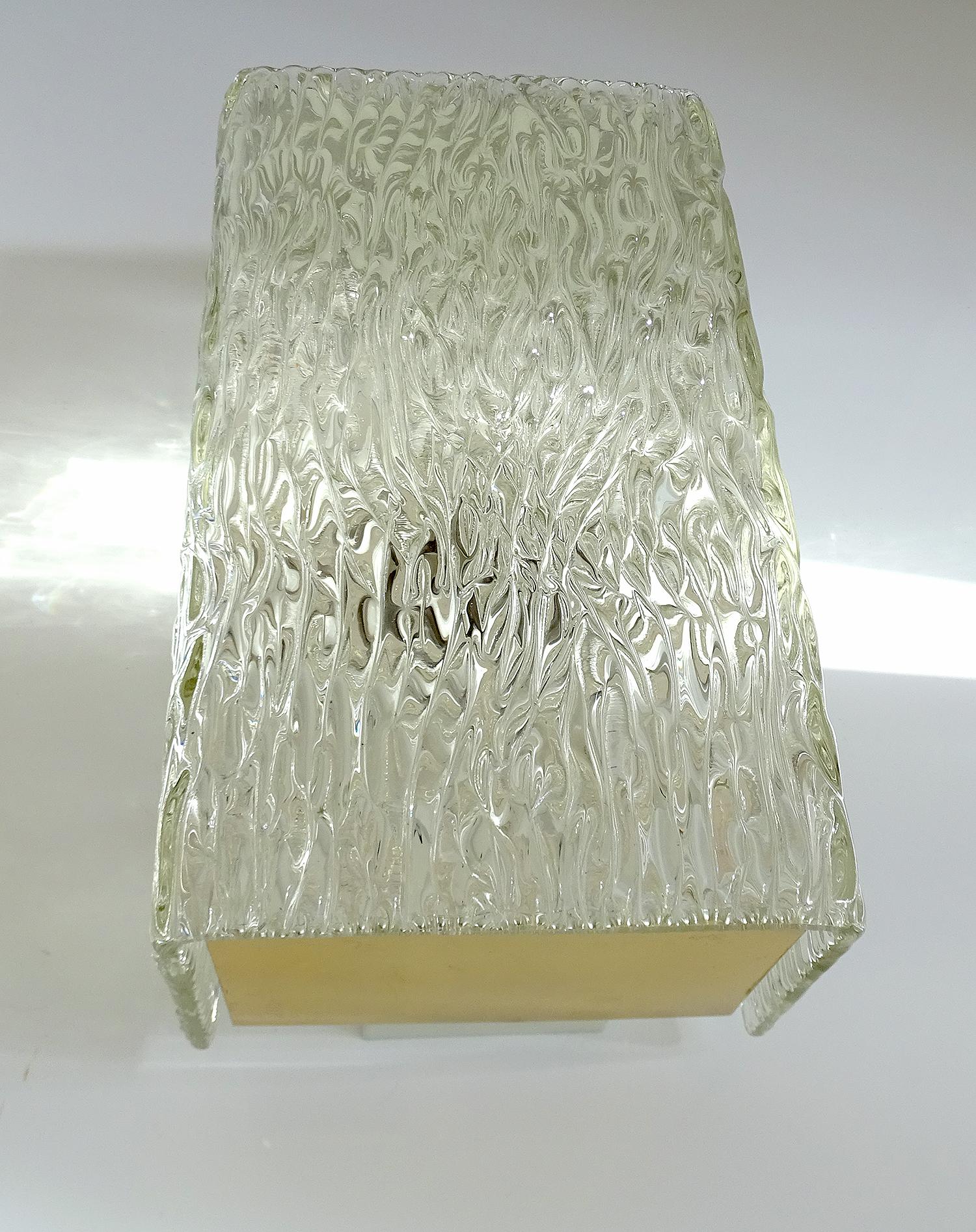 Austrian Pair of Large MidCentury Kalmar Murano Glass Sconce, , Stilnovo Gio Ponti Era