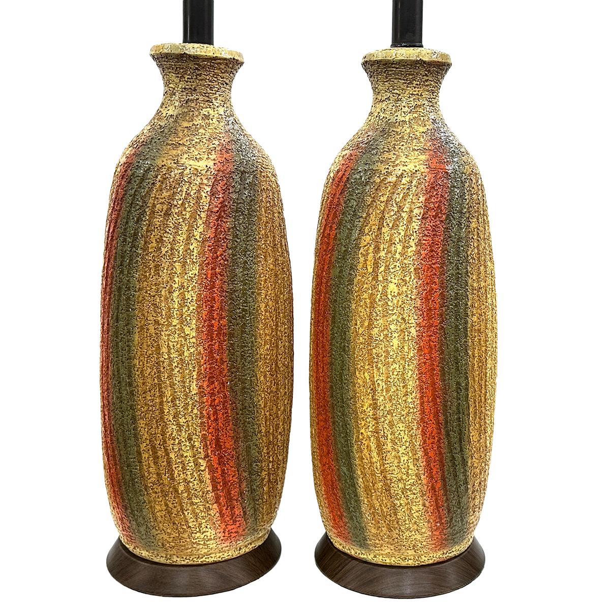 Italian Pair of Large Midcentury Lamps For Sale