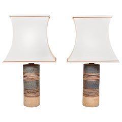 Pair of Large Midcentury Table Lamps by Tue Poulsen, Made in Denmark, 1960s Pair of Large Midcentury Table Lamps by Tue Poulsen, Made in Denmark, 1960s