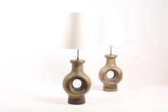 Pair of Large Midcentury Table Lamps, Made in Denmark, 1960s