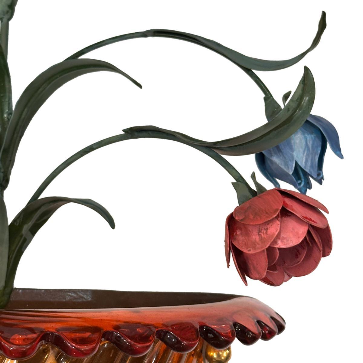 Mid-20th Century Pair of Large Midcentury Venetian Sconces For Sale