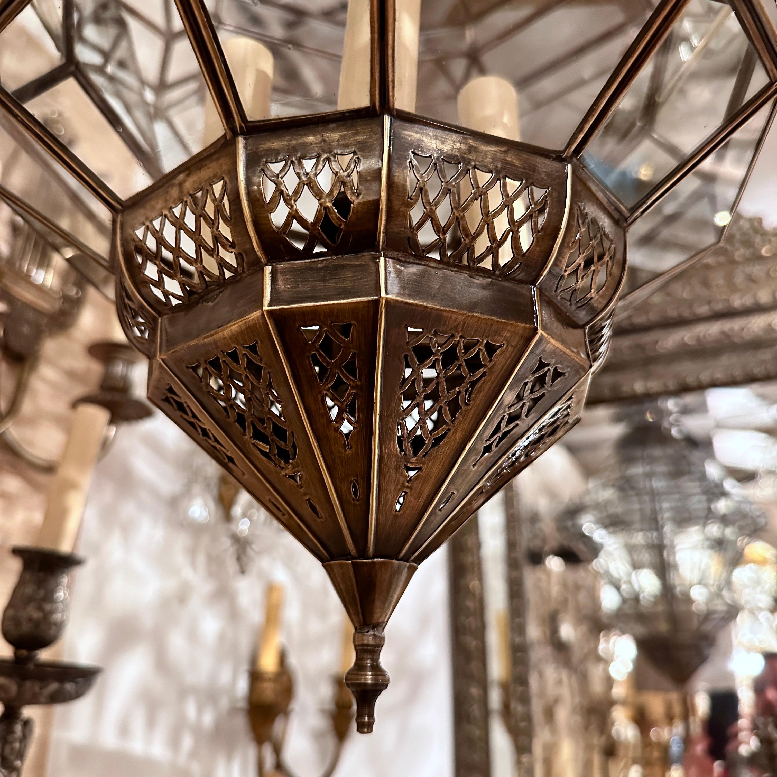 Moroccan Pair of Large Middle Eastern Lanterns, Sold Individually For Sale