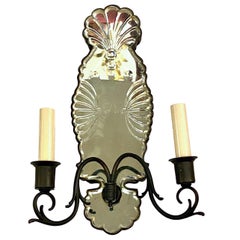 Pair of Large Mirrored Sconces
