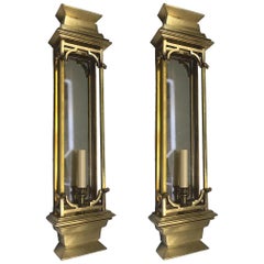 Pair of Large Mirrored Sconces