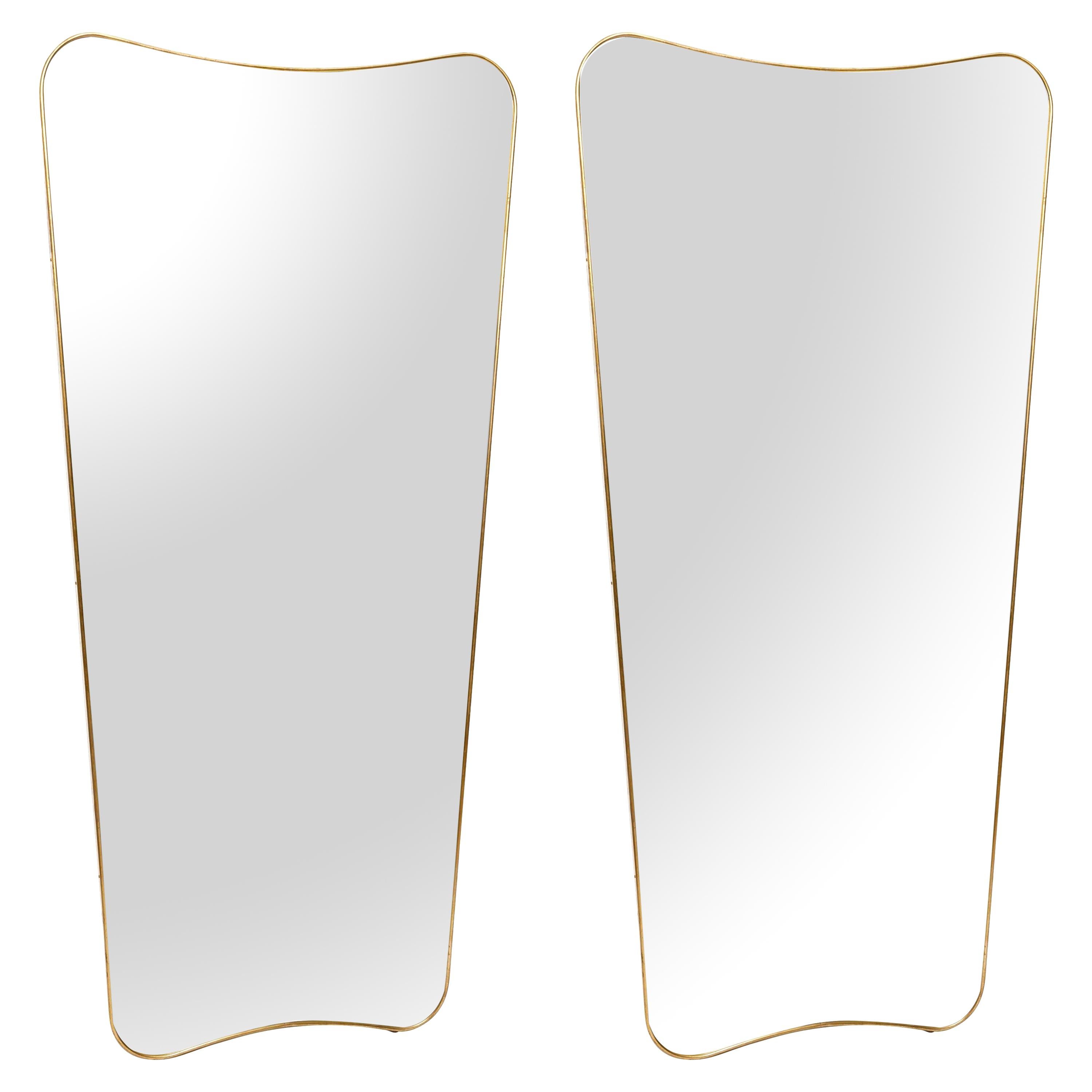 Pair of Large Brass Mirrors