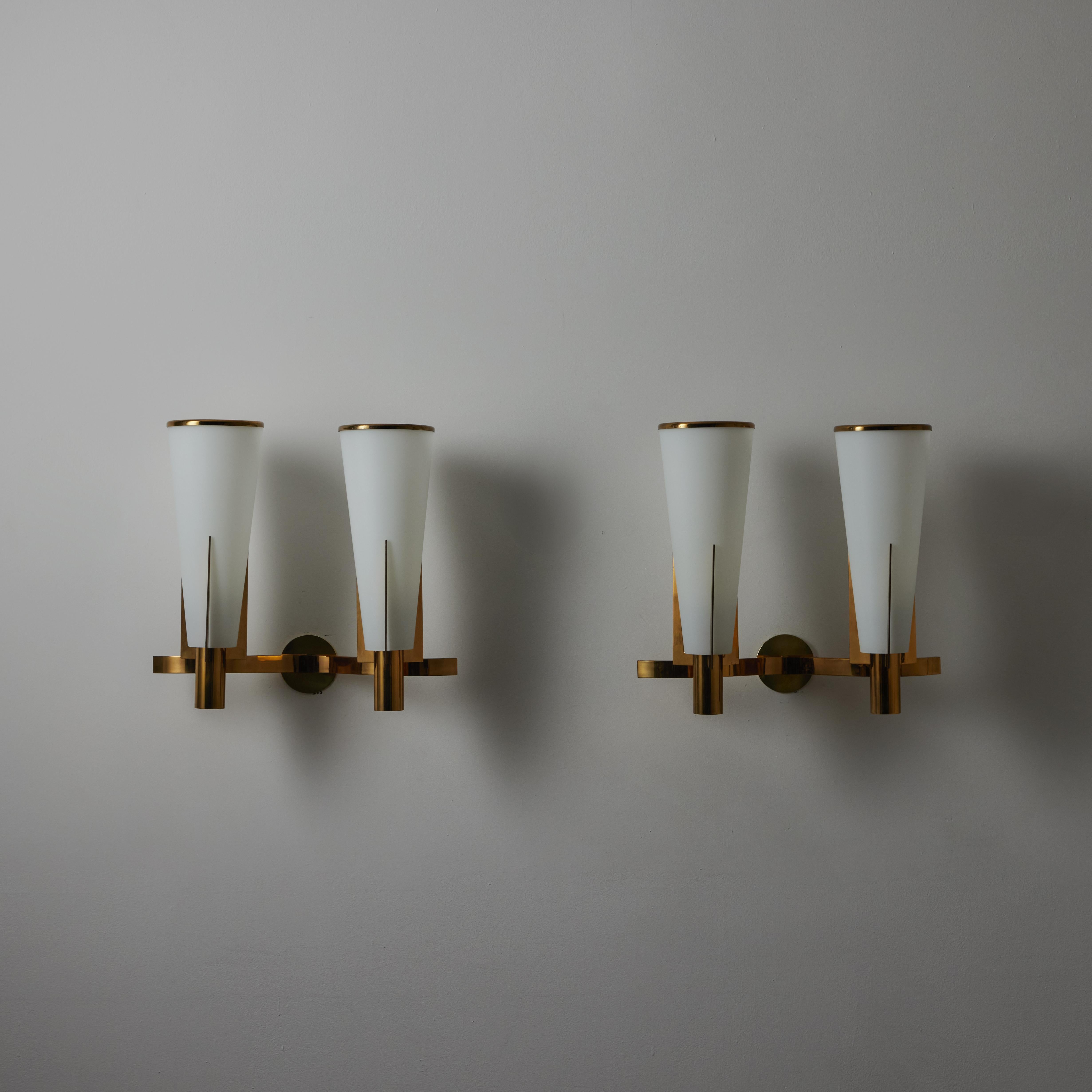 Italian Pair of Large model 2021/2 Sconces by Stilnovo