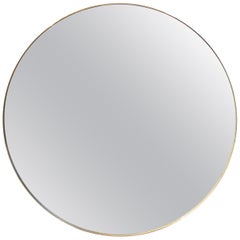 Pair of Large Modern Brass Framed Mirrors