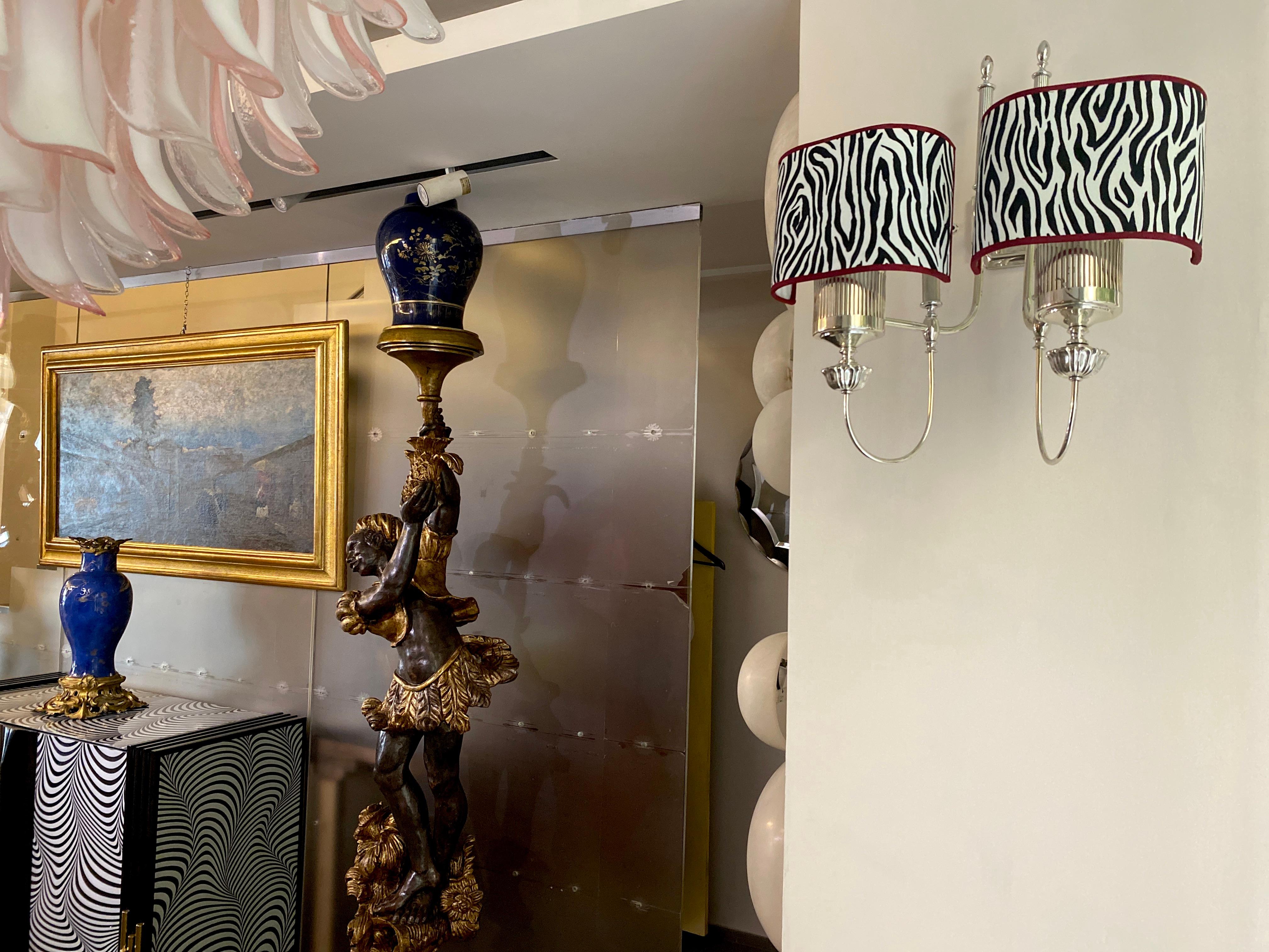 Pair of Large Modern Chrome Sconces  1970 For Sale 2