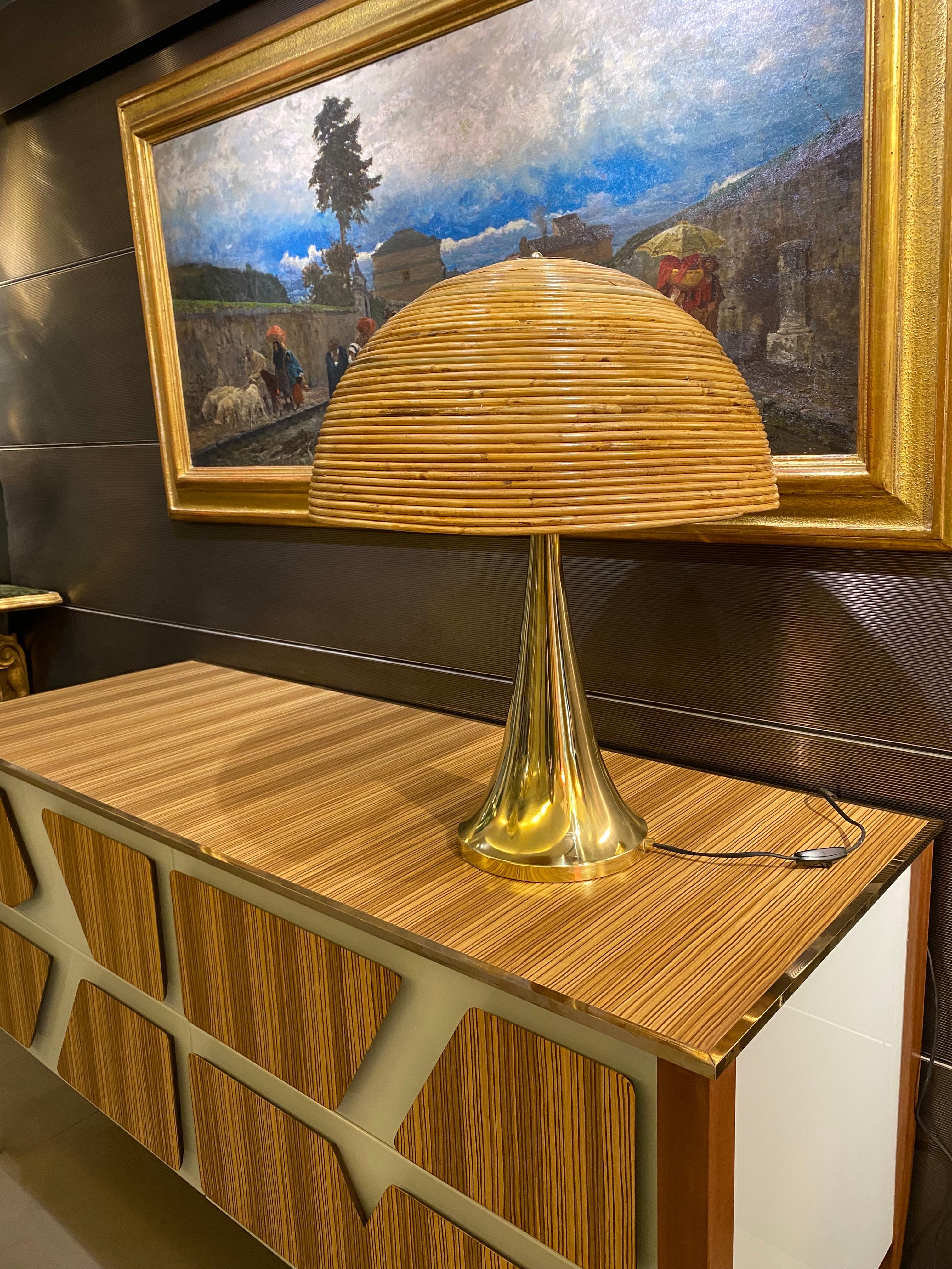 Mid-Century Modern Pair of Large Modern Table Lamps in the Manner of Gabriella Crespi For Sale