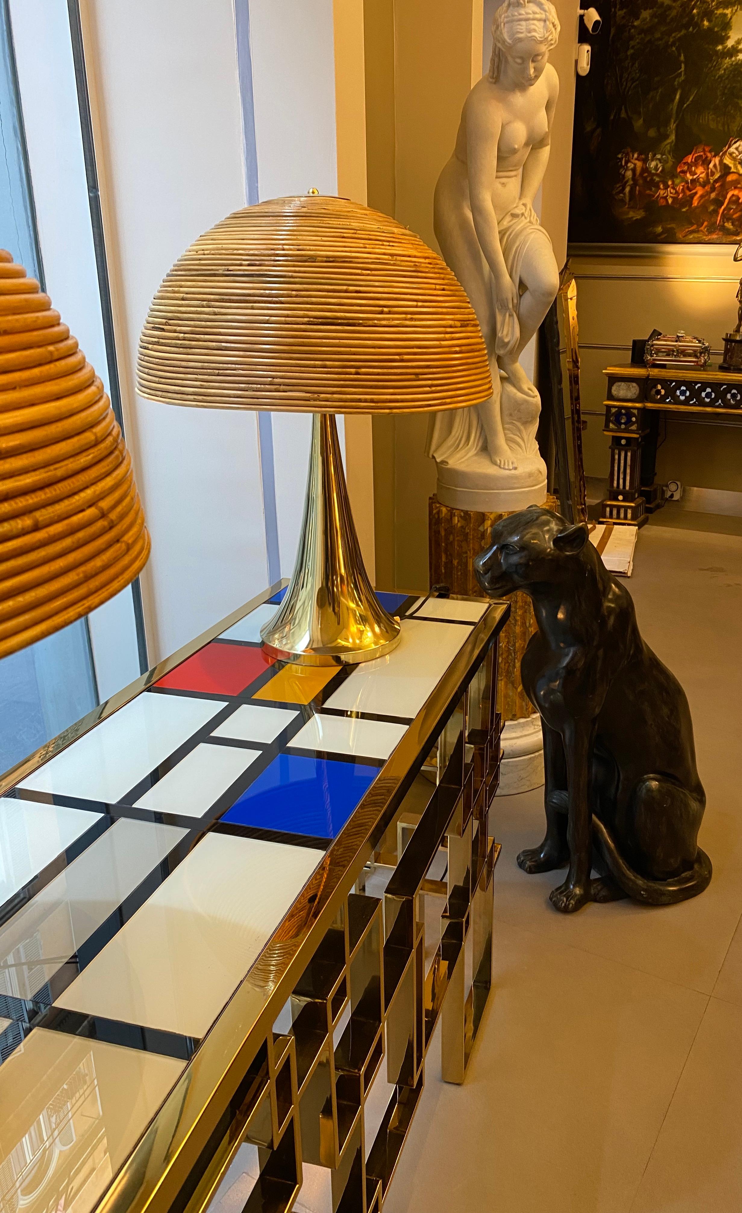 italien Paire de grandes lampes de table modernes à la manière de Gabriella Crespi en vente