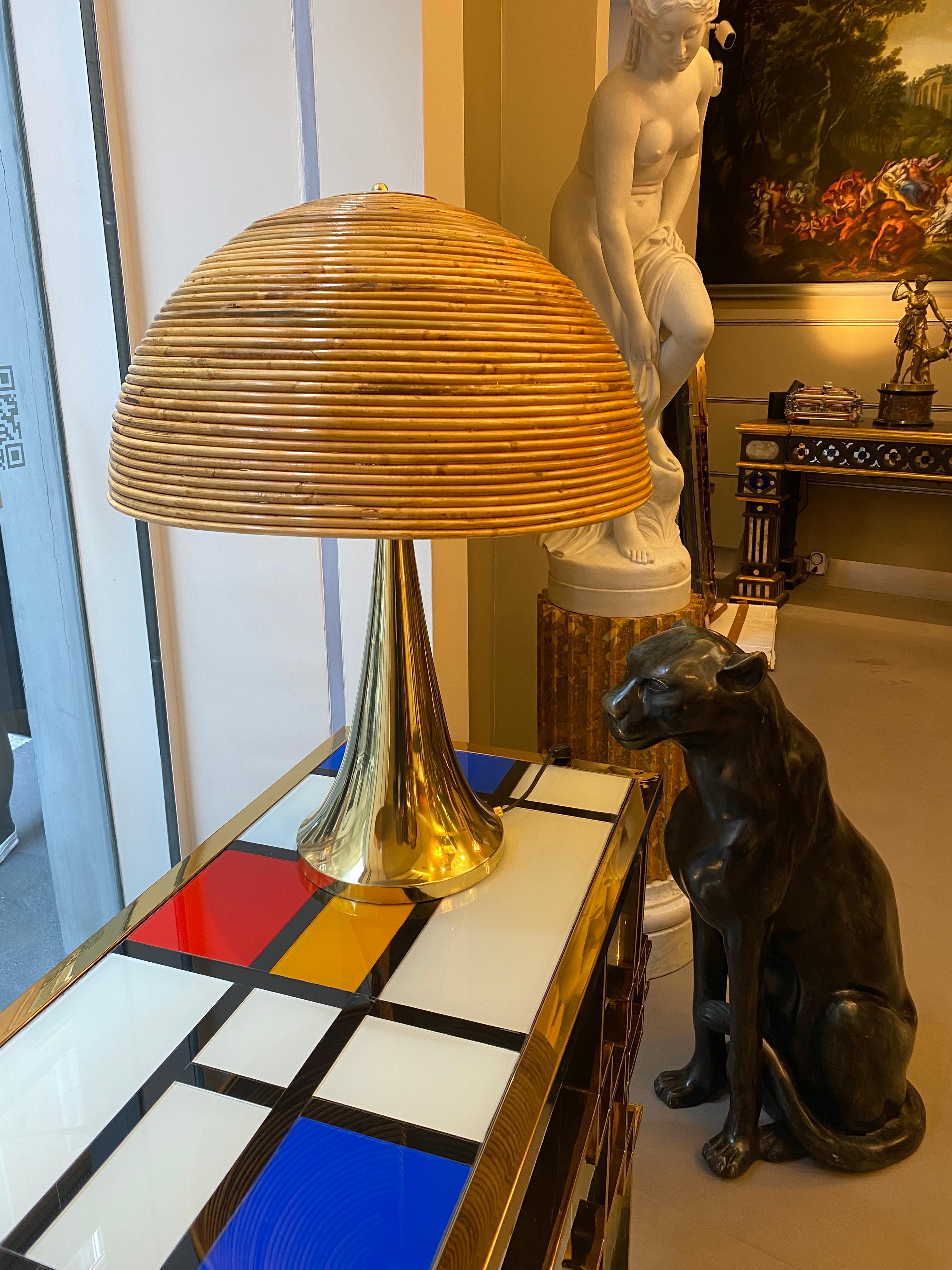 Pair of Large Modern Table Lamps in the Manner of Gabriella Crespi In Excellent Condition For Sale In Rome, IT