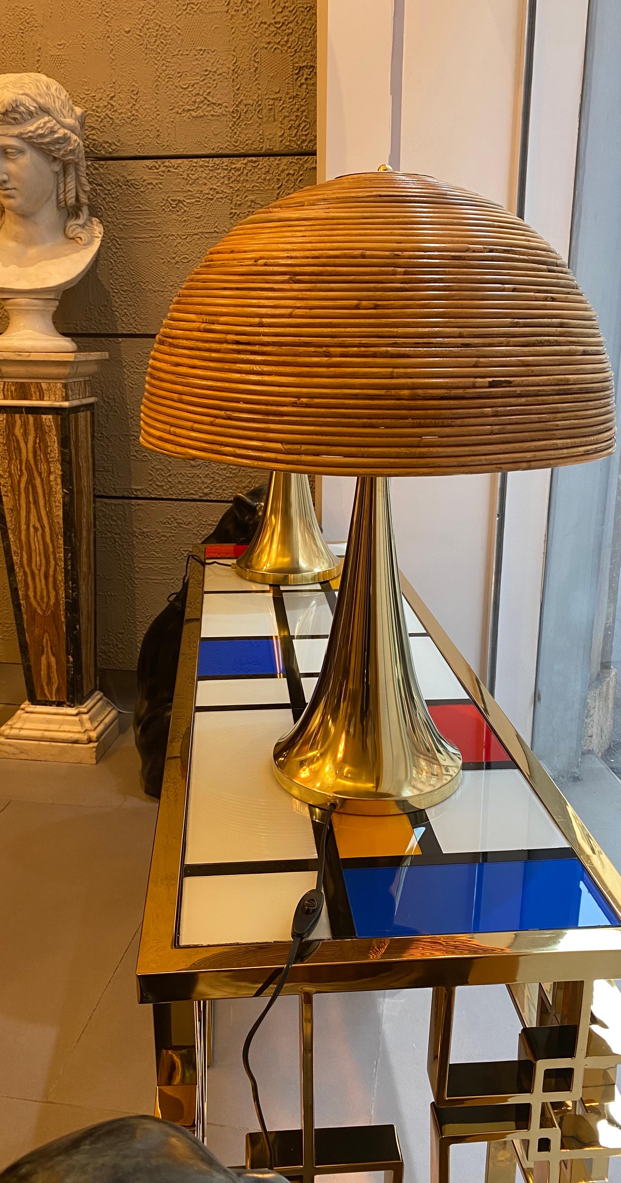 Paire de grandes lampes de table modernes à la manière de Gabriella Crespi Excellent état - En vente à Rome, IT