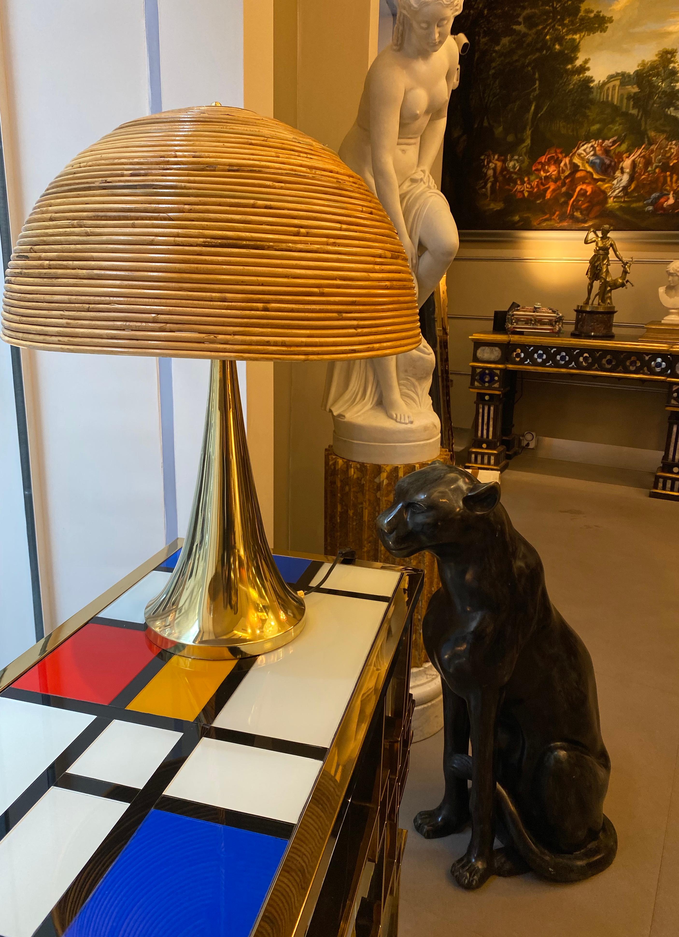 Late 20th Century Pair of Large Modern Table Lamps in the Manner of Gabriella Crespi For Sale
