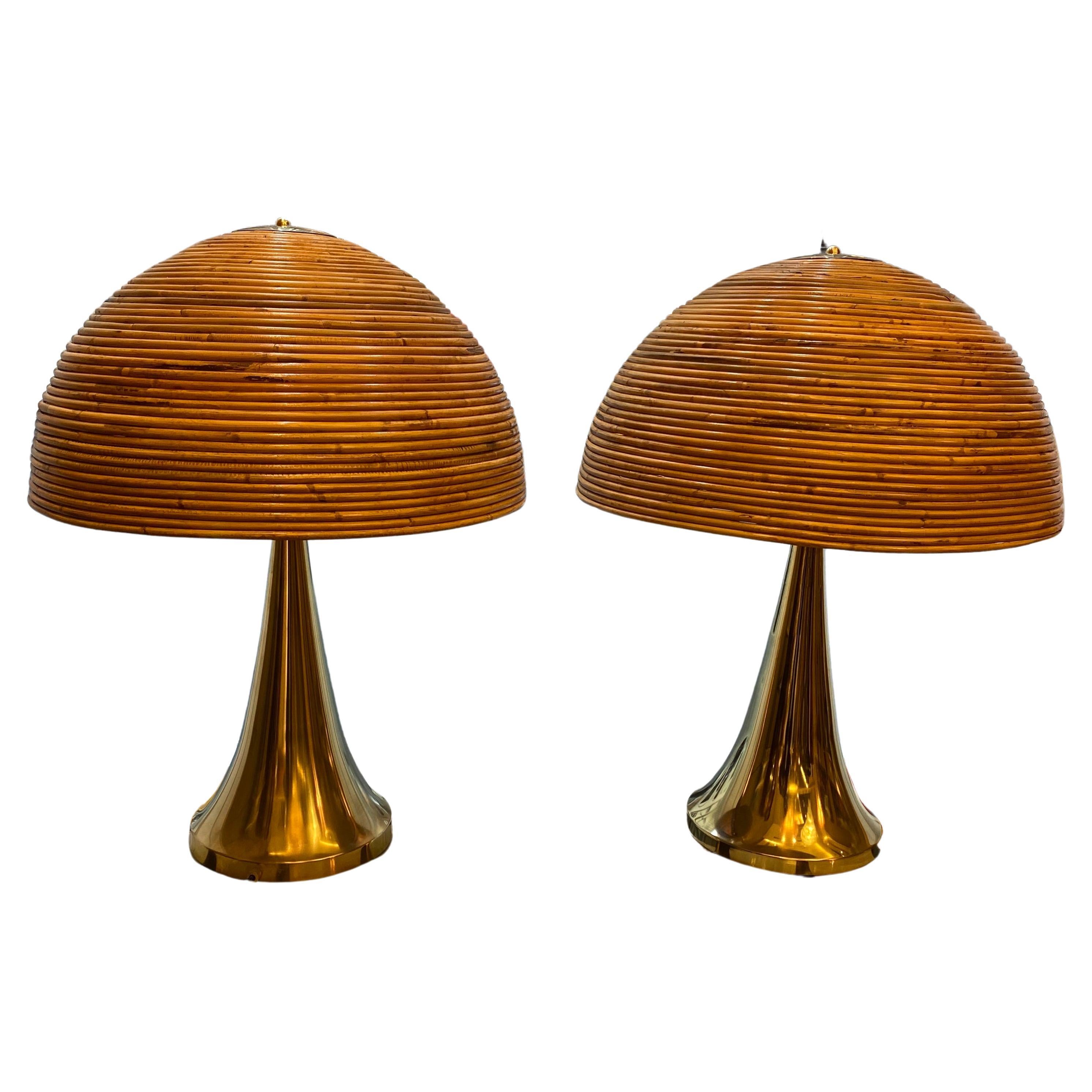 Paire de grandes lampes de table modernes à la manière de Gabriella Crespi en vente