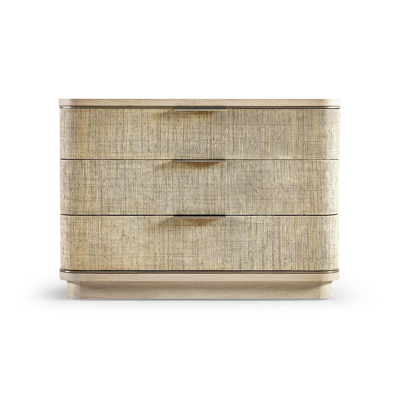 Organic Modern Pair of Large Modern Woven Nightstands For Sale