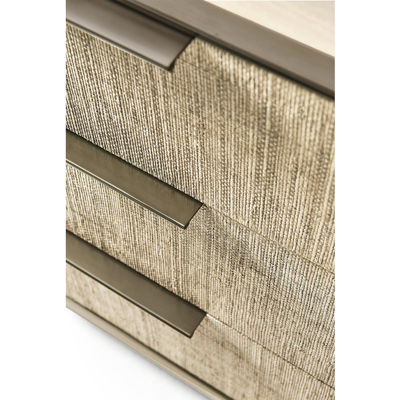Contemporary Pair of Large Modern Woven Nightstands For Sale